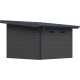 Abrigo de jardim em madeira composta 28 mm cinza escuro com estrutura antracite 9 m² PREMIUM com teto plano – Woodlife Garden