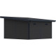 Abrigo de jardim 14,9 m² em madeira composta 28 mm cinza escuro, estrutura antracite, teto plano – Woodlife Garden Premium