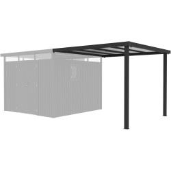Alpendre 275x294 cm em aço galvanizado antracite para abrigo Kosto 8,64 m² – X-METAL