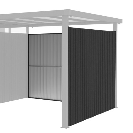 Paredes adicionais em aço galvanizado antracite 0,4 mm para alpendre 8,1 m² – X-METAL