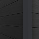 Abrigo de jardim em madeira composta 28 mm cinza escuro com estrutura antracite 4,41 m² PREMIUM com teto plano – Woodlife Garden