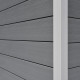 Abrigo de jardim + alpendre e telhado de uma água em madeira compósita de 28 mm, cinzento-claro, 15 m² PREMIUM – Woodlife Garden