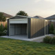 Garagem metálica PLUS 19,52m² antracite porta de enrolar + kit de fixação X-METAL