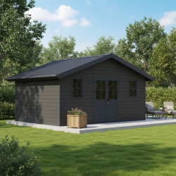 Abrigo de jardim em madeira composta 28 mm cinza escuro e antracite 19,22 m² PREMIUM – Woodlife Garden
