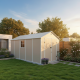 Abrigo de jardim em resina bege 11m² + Kit de fundação - JOBU