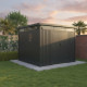 Abrigo de jardim em aço galvanizado Kosto cinzento escuro 8,64m² + kit de ancoragem - X-Métal