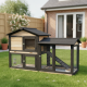 Coelheira em madeira FSC termotratada com vedação 147x53x92cm para 4 coelhos ou outros roedores - Shelty Pet