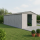 Abrigo de jardim em metal 13,6m² WoodTouch bege + Kit de fixação X-METAL