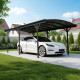 Carport em alumínio antracite 3x5,05m e policarbonato 6mm X-METAL