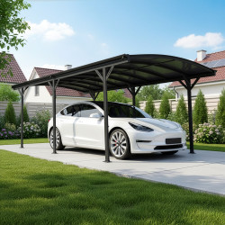 Carport em alumínio antracite 3x5,05m e policarbonato 6mm X-METAL