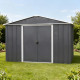 Abrigo de jardim metálico antracite 12m² + kit de fixação incluído - YARDMASTER