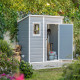 Abrigo de jardim em resina 2,06m² cinzento com telhado uma água + piso Keter