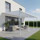 Pérgula encostada ajustável – cobertura de terraço em alumínio branco 400x985 cm – X-METAL