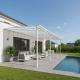 Pérgula encostada ajustável – cobertura de terraço em alumínio branco 400x985 cm – X-METAL