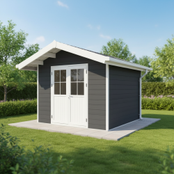 Abrigo de jardim em madeira compósita 28mm antracite 7,78m² PREMIUM - Woodlife Garden