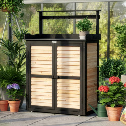 Mesa de preparação com arrumação em madeira FSC termotratada 87x45x120cm - Arbour