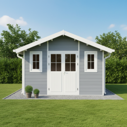 Abrigo de jardim em madeira compósita 28mm cinza claro 10,71m² PREMIUM - Woodlife Garden
