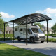 Carport camping car em alumínio antracite 3,59x7,62m e policarbonato 6mm X-METAL