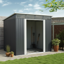 Abrigo de jardim em metal 5,64m² Skylight antracite + kit de fixação X-METAL