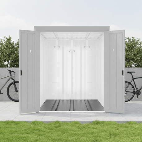 Piso para abrigo Kosto em metal antracite para 3 bicicletas - X-METAL