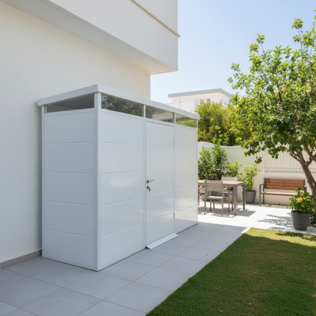 Abrigo de jardim modular isolado 3x1m branco - pavimento incluído - Everbox