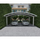 Carport duplo 30 m² em alumínio lacado branco e policarbonato transparente EAGLE – X-METAL