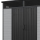Abrigo de jardim em resina escovada DICKINS Skylight 4 m² cinzento e preto + piso – JOBU