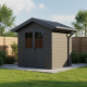Abrigo de jardim em madeira composta 28 mm cinza escuro com estrutura antracite 4,77 m² PREMIUM – Woodlife Garden