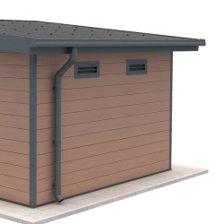 Kit de caleiras antracite 4,7 m, pronto a instalar para abrigo e terraço com telhado inclinado – Woodlife Garden Premium