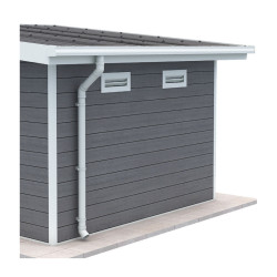 Kit de caleiras branco 4,7 m, pronto a instalar para abrigo e terraço com telhado inclinado – Woodlife Garden Premium