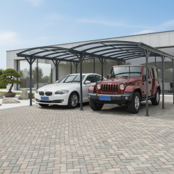Carport duplo em alumínio antracite e policarbonato 6mm X-METAL