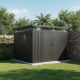 Abrigo de jardim em aço galvanizado Kosto cinzento escuro 8,64m² + kit de ancoragem - X-Métal