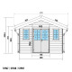 Abrigo de madeira compósita 28mm cinzento claro 14,75m² PREMIUM - Woodlife Garden