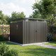 Abrigo de jardim em aço galvanizado Kosto cinzento escuro 8,64m² + kit de ancoragem - X-Métal