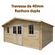 Abrigo de jardim 16m² PLUS em madeira 40mm bruto Gardy Shelter