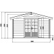 Abrigo de jardim em madeira compósita 28mm cinzento escuro 14,44m² porta dupla alumínio e vidros duplos - Woodlife Garden