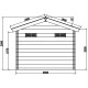 Abrigo de jardim em madeira compósita 28mm madeira envelhecida 9m² porta dupla alumínio e vidros duplos - Woodlife Garden