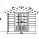Abrigo de jardim em madeira compósita 28mm madeira envelhecida 9m² porta dupla alumínio e vidros duplos - Woodlife Garden