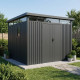 Abrigo de jardim em aço galvanizado Kosto cinzento escuro 8,64m² + kit de ancoragem - X-Métal