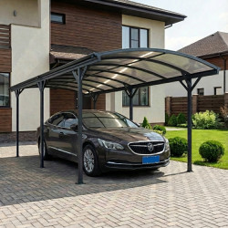 Carport em alumínio antracite 3x6,47m e policarbonato 6mm X-METAL