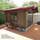 Abrigo de jardim em madeira compósita 28mm madeira envelhecida 9m² porta dupla alumínio e vidros duplos - Woodlife Garden