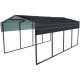 Carport com telhado em aço galvanizado 22 m² – 366x596 cm – cor antracite – X-METAL