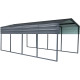 Carport com telhado em aço galvanizado 22 m² – 366x596 cm – cor antracite – X-METAL