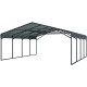 Carport com telhado em aço galvanizado 38 m² – 597x636 cm – cor antracite – X-METAL