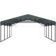 Carport com telhado em aço galvanizado 38 m² – 597x636 cm – cor antracite – X-METAL
