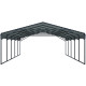 Carport com telhado em aço galvanizado 47m² - 597x791cm – cor antracite – X-METAL