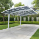 Carport 2 pilares 15 m² em alumínio lacado branco e policarbonato transparente FALCON – X-METAL