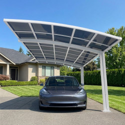 Carport 2 pilares 15 m² em alumínio lacado branco e policarbonato transparente FALCON – X-METAL