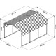 Carport com telhado em aço galvanizado 13,5 m² – 305x451 cm – cor antracite – X-METAL