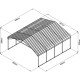 Carport com telhado em aço galvanizado 38 m² – 597x636 cm – cor antracite – X-METAL